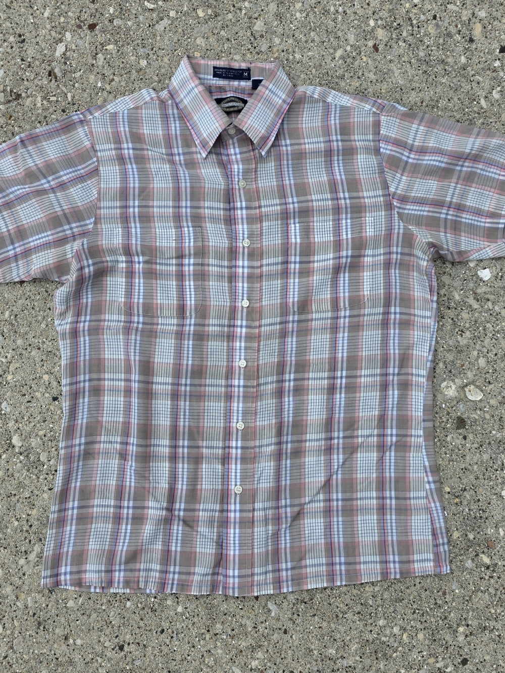 Towncraft Plaid Button Up Shirt Men's Medium 90s Made in Taiwan